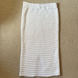 H&M Knit White Midi Skirt